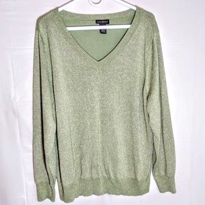 Green w Gold Sparkles Long Sleeve Sweater sz 22-24